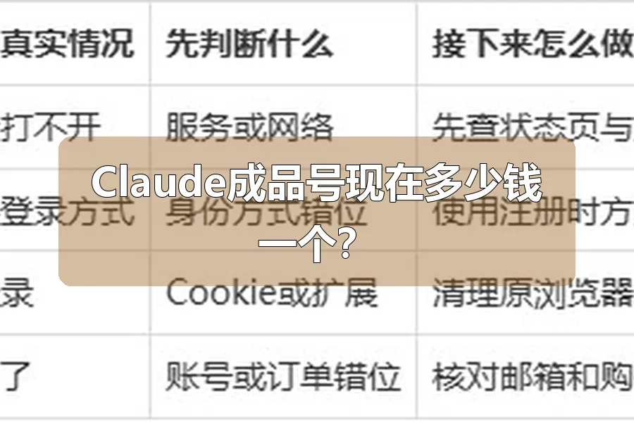 Claude成品号现在多少钱一个?
